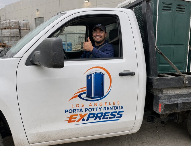 Delivery driver heading out with porta potty rentals in Los Angeles